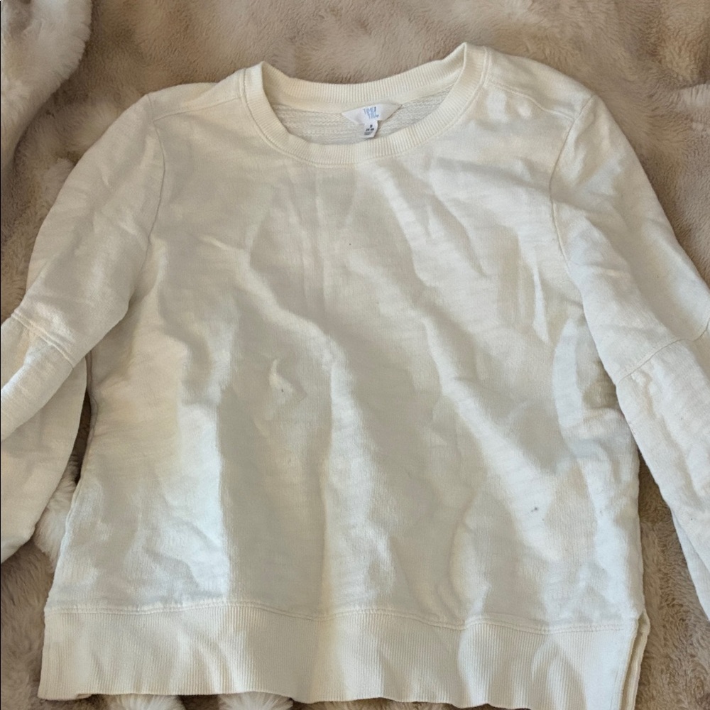 Time and Tru Women's Off-White Crew Neck Sweater